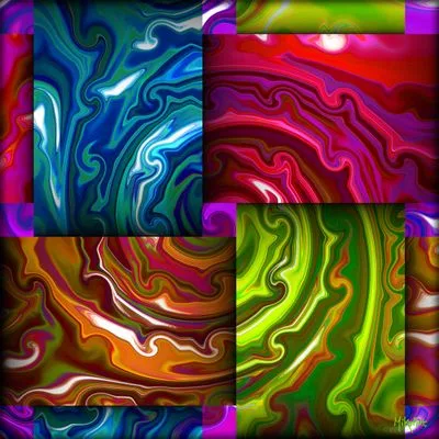 Marbled Quadrants — Epoxy Liquid Gloss® | Serie 01